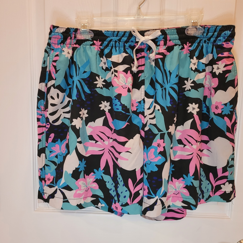 Chubbies Floral Print Swim Shorts in Pink and Blue-Sz XXL